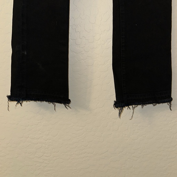 Derek Lam Gia Mid Rise Cropped Flare Jeans in Jet Black Size 25. Raw hem - Picture 3 of 16